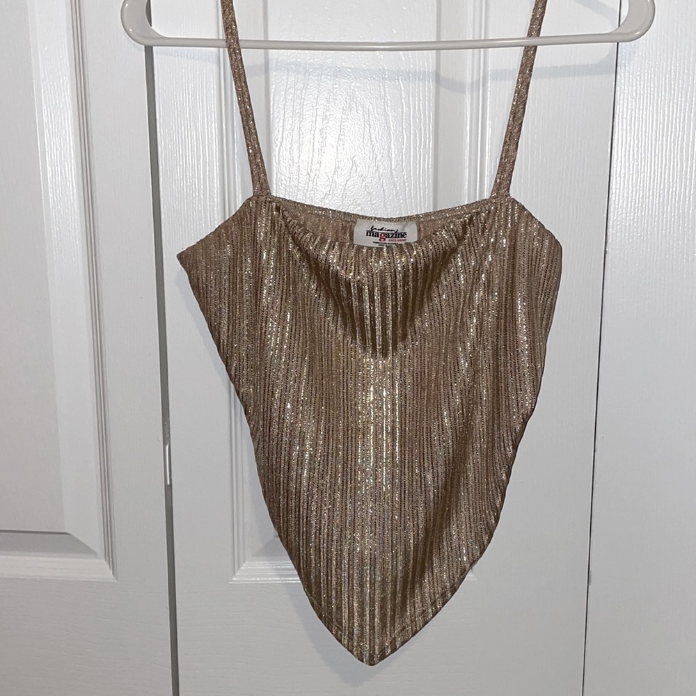 Fashion Magazine Gold Bandana Tank